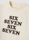White pure cotton T-shirt with Six Seven front print, boxy fit_6