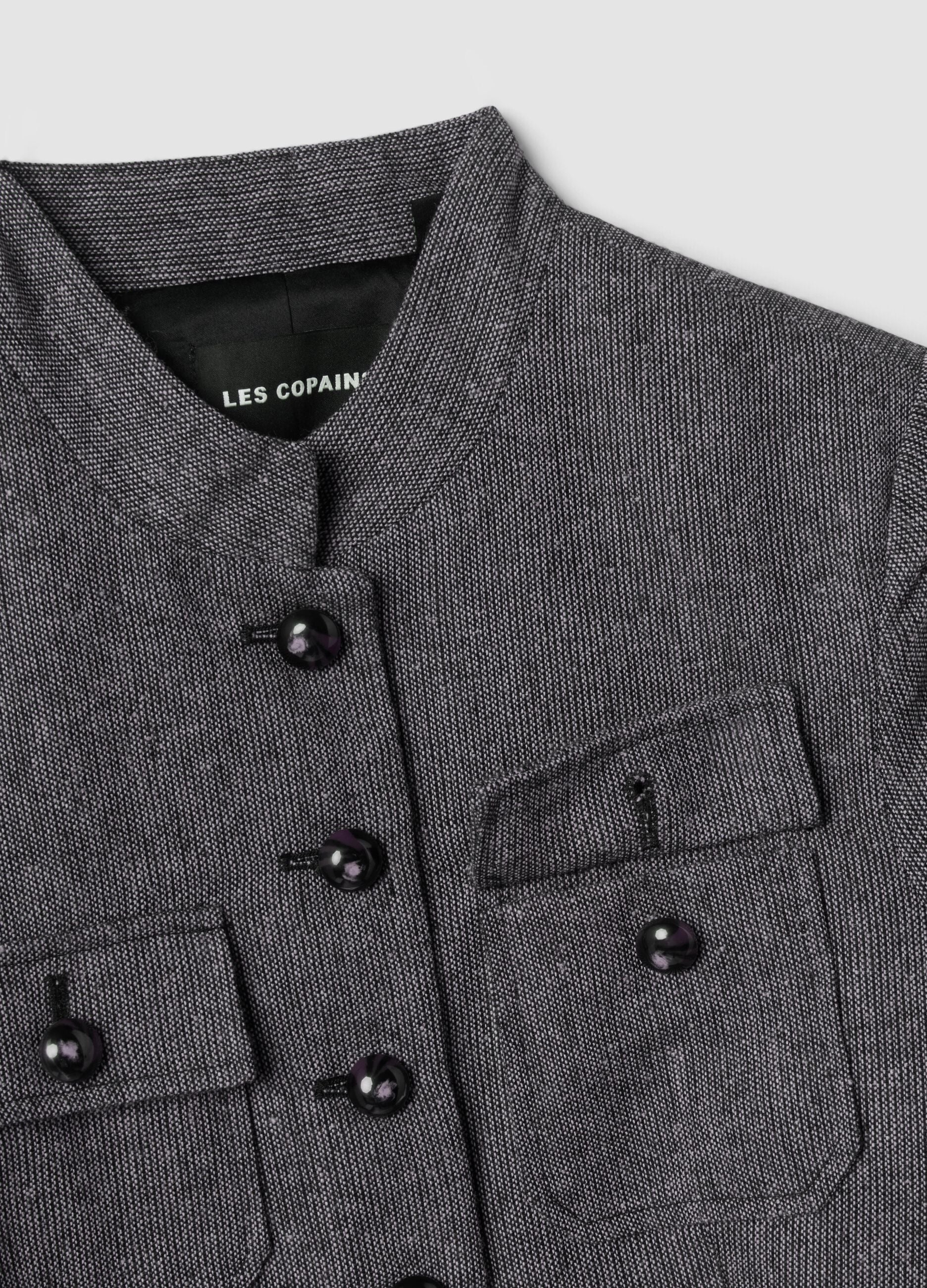Grey wool and viscose-blend slim-fit blazer