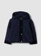 Girls&rsquo; blue quilted hooded jacket with ribbed trims_0