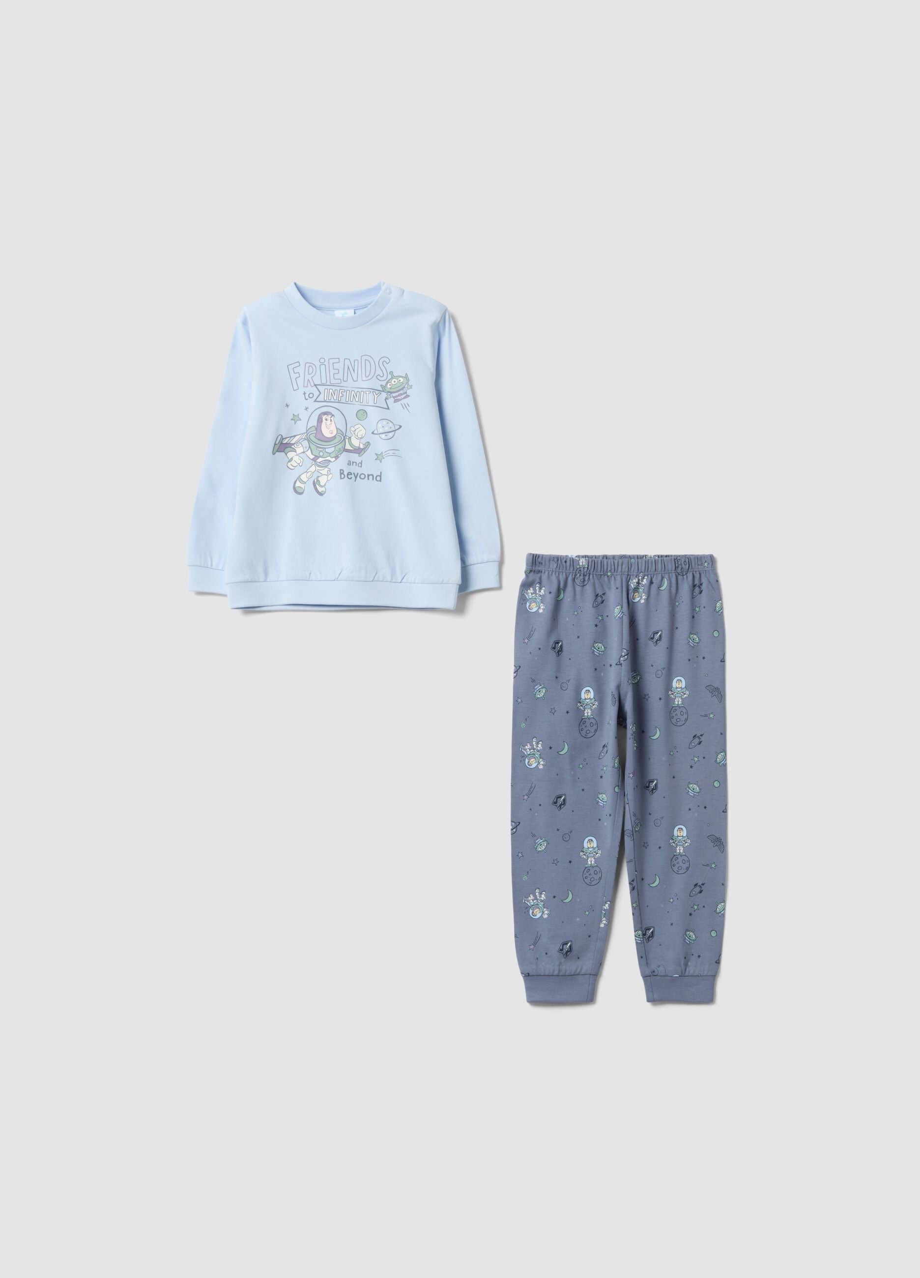 Light blue Toy Story organic cotton pyjamas for baby and toddler