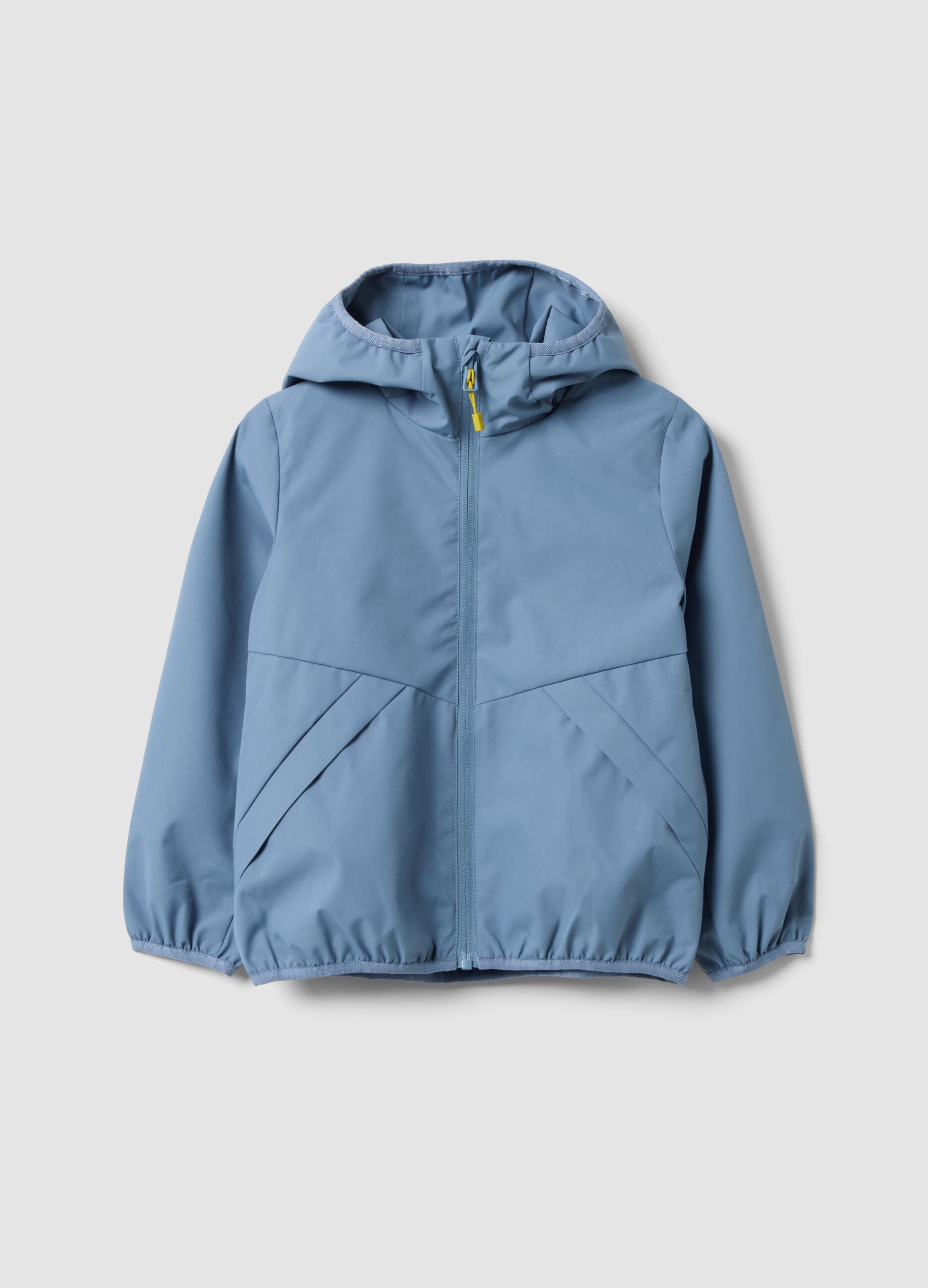 Light blue oversized hooded zip-up jacket for boys