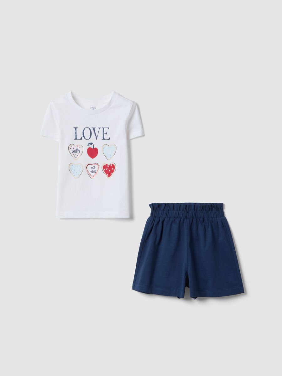 Girls' multicolour pure cotton top and shorts set with regular fit_0
