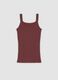 Red organic cotton crew-neck vest top_4