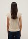 Beige pure cotton T-shirt with openwork inserts_3