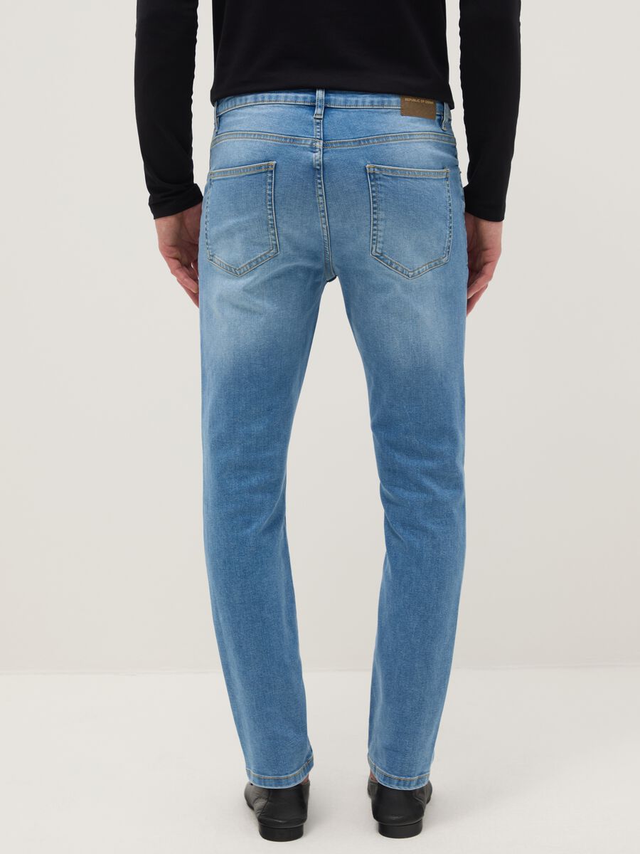 Light Blue Stretch Denim Skinny Fit Jeans_2