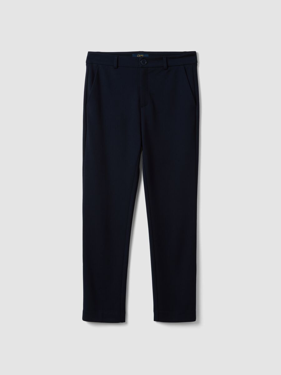 Blue stretch viscose trousers_4