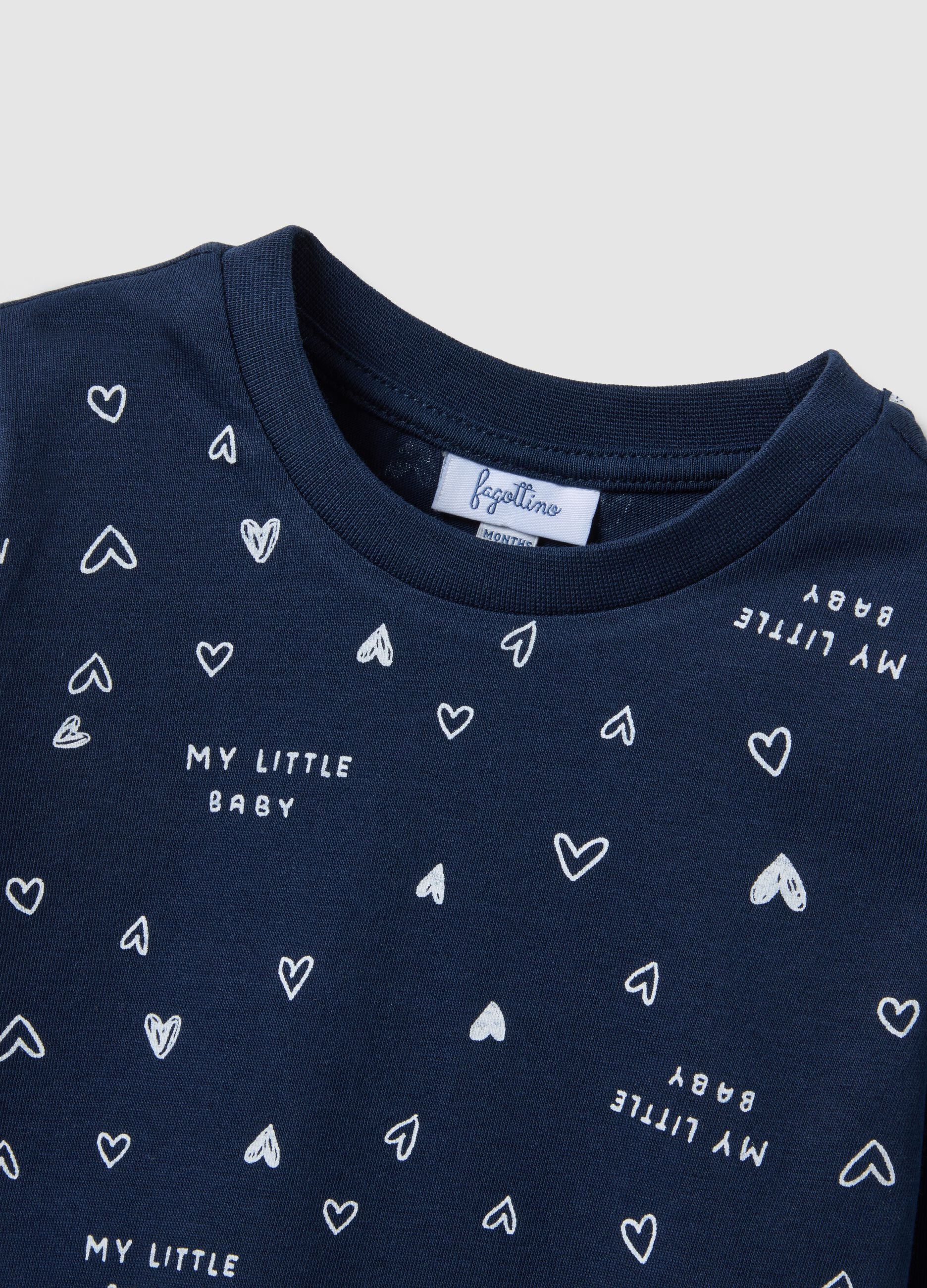 Girls' Long Sleeve Blue T-shirt in Pure Cotton Regular Fit