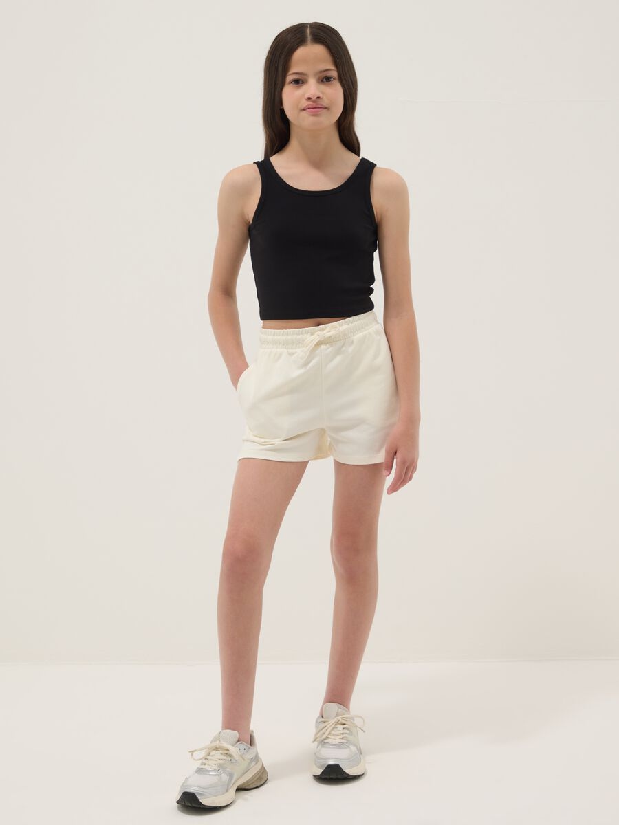 Girls' multicolour stretch-cotton fitted set_0