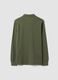 Green long-sleeve organic cotton piqu&eacute; polo shirt, regular fit_1