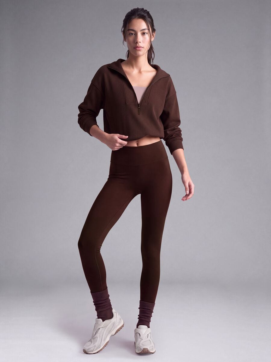 Brown high-waisted breathable stretch leggings ALTAVIA STUDIO_0