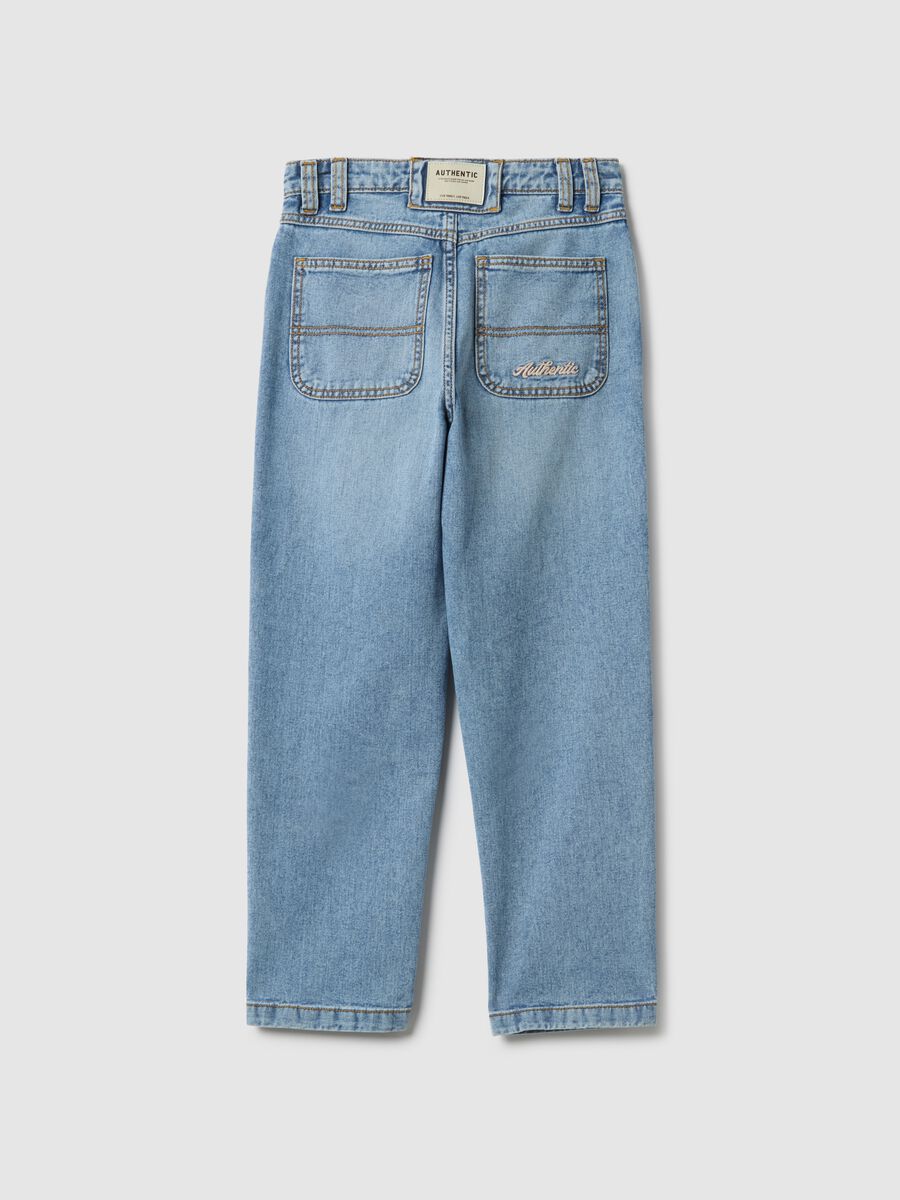 Jeans in puro cotone azzurri da ragazzo regular fit_4