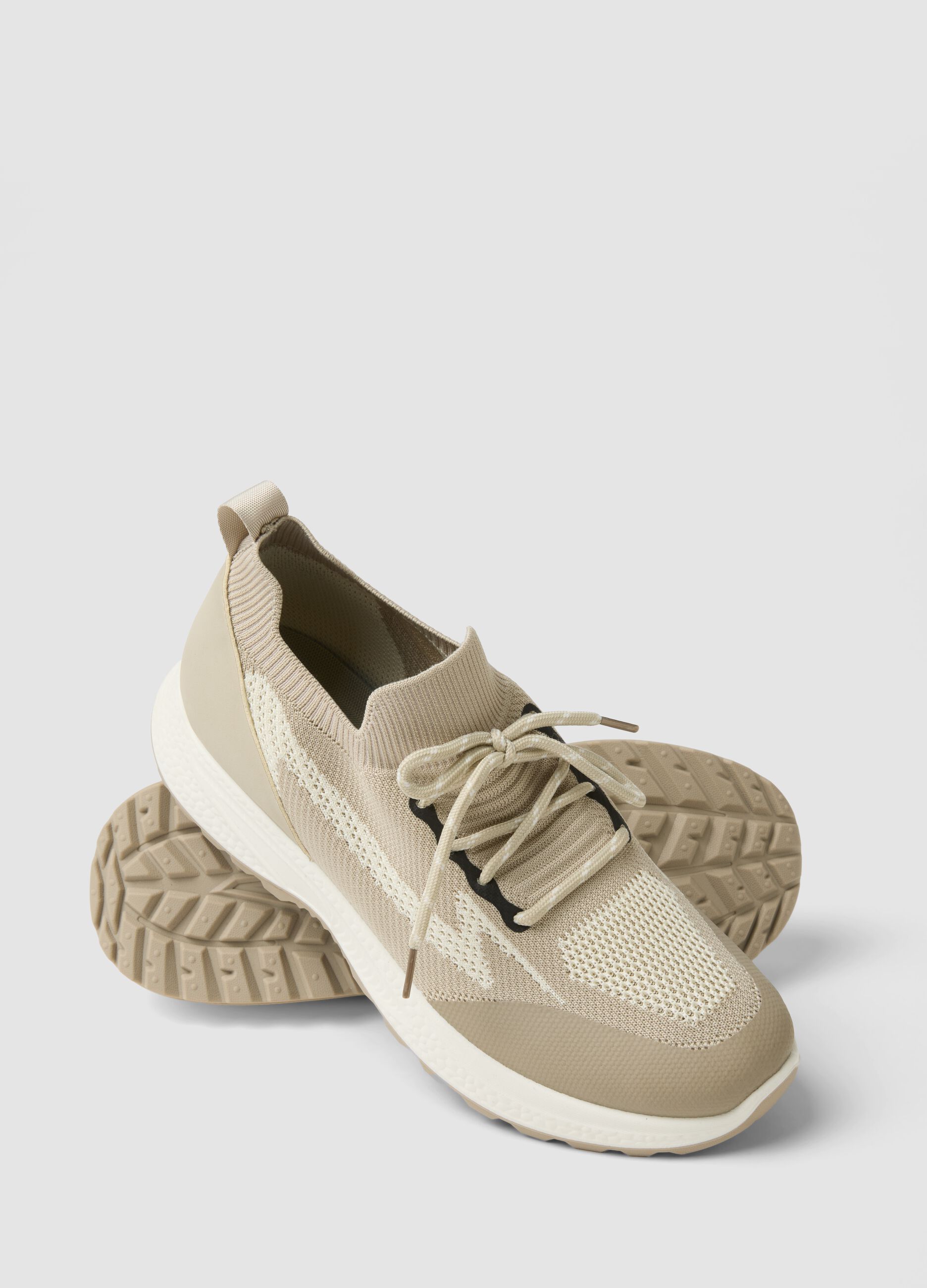 Multicolour sneakers with knitted details