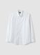 White pure compact cotton shirt with classic collar, regular fit_0