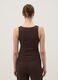 Brown textured stretch vest top_3