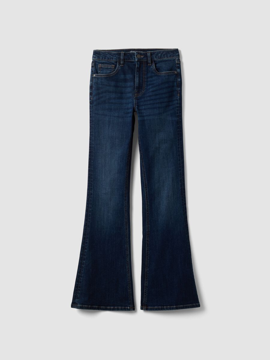 Blue flared stretch-cotton jeans_4