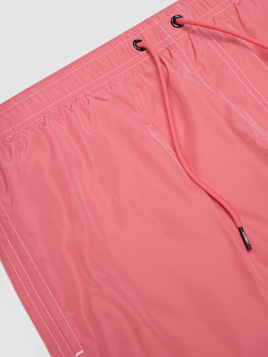 Pink swim shorts with elasticated waist_5