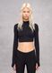 Black Backless Cropped Long Sleeve Top_0