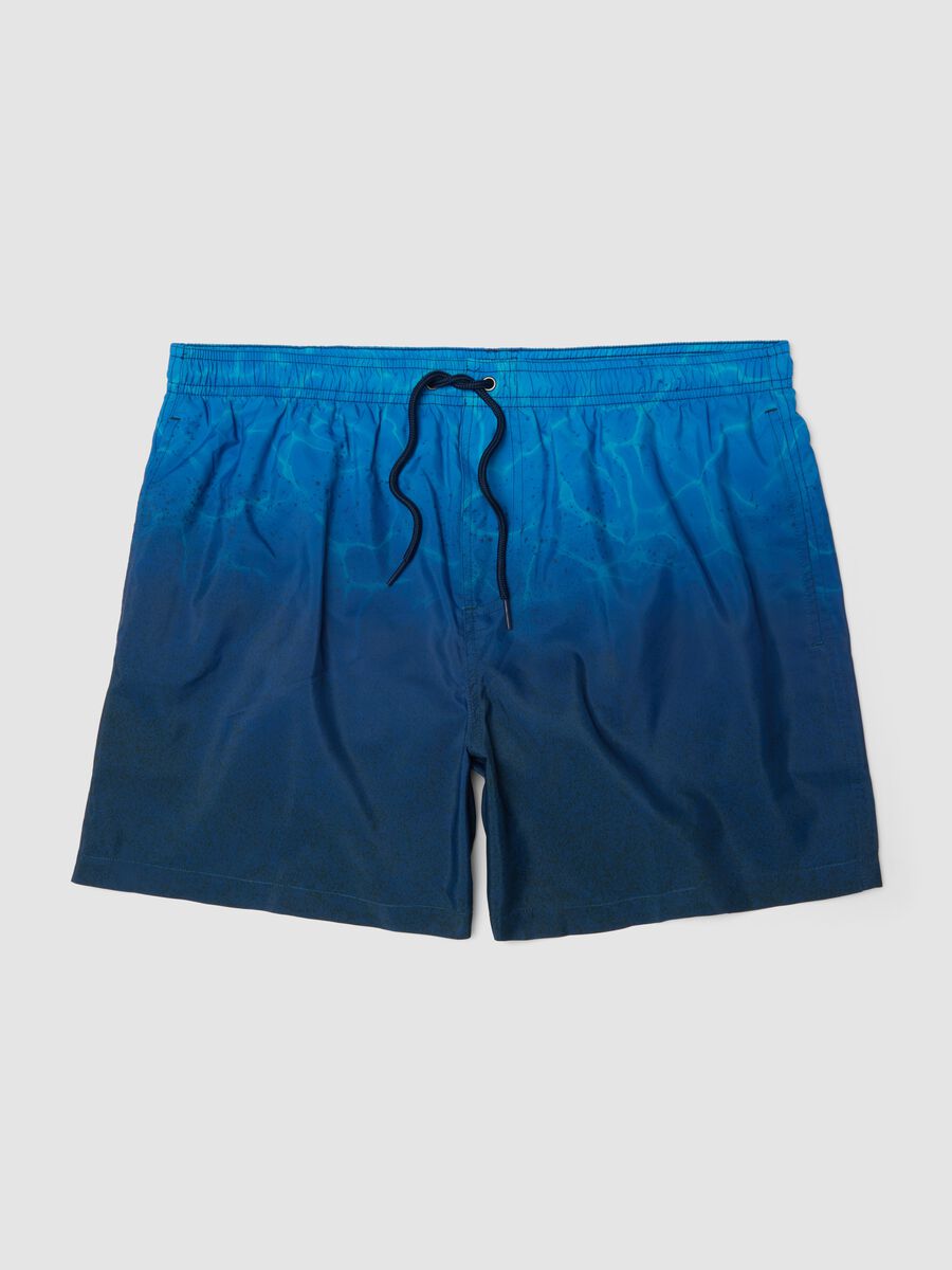 Blue ombr&eacute; swim shorts with elasticated waist_4