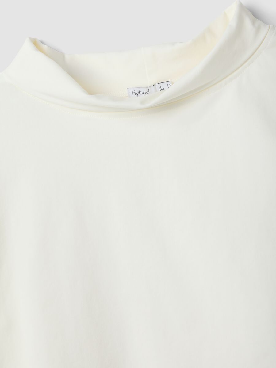 White regular fit stretch cotton blend jumper with wide neckline_5