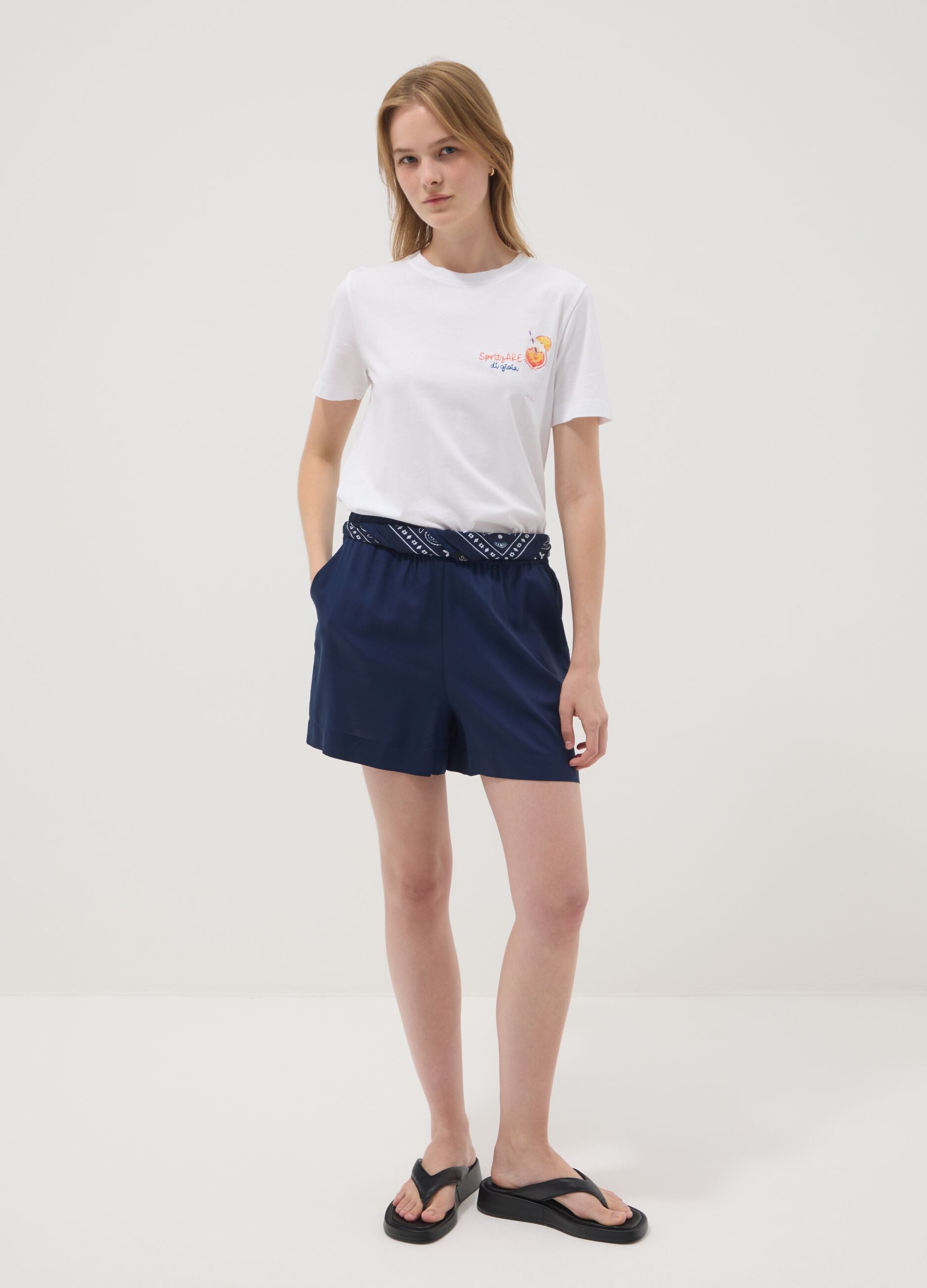 White pure cotton short-sleeve T-shirt