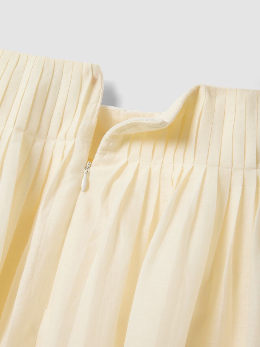 Beige pure cotton midi skirt_5
