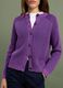 Purple pure cotton ribbed crew-neck cardigan_2