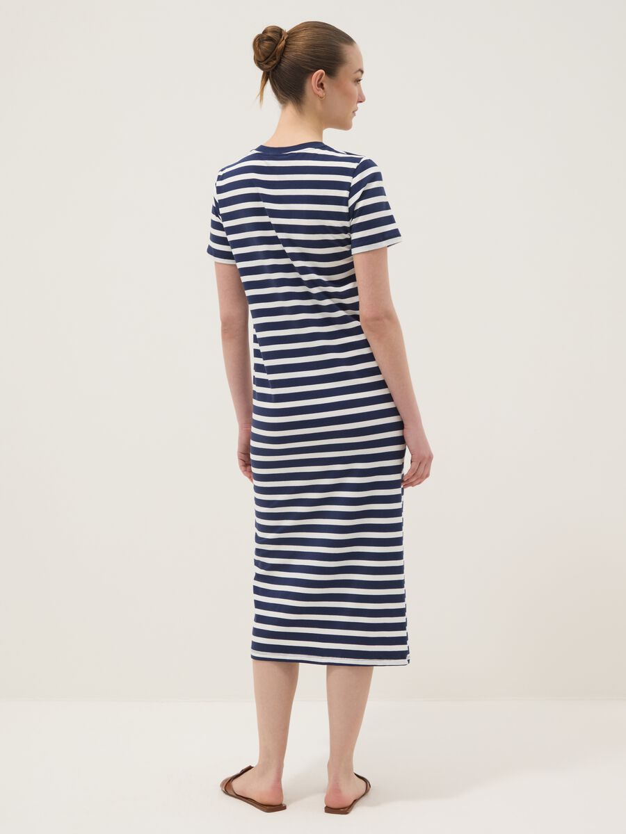 Blue striped stretch cotton maxi dress_3