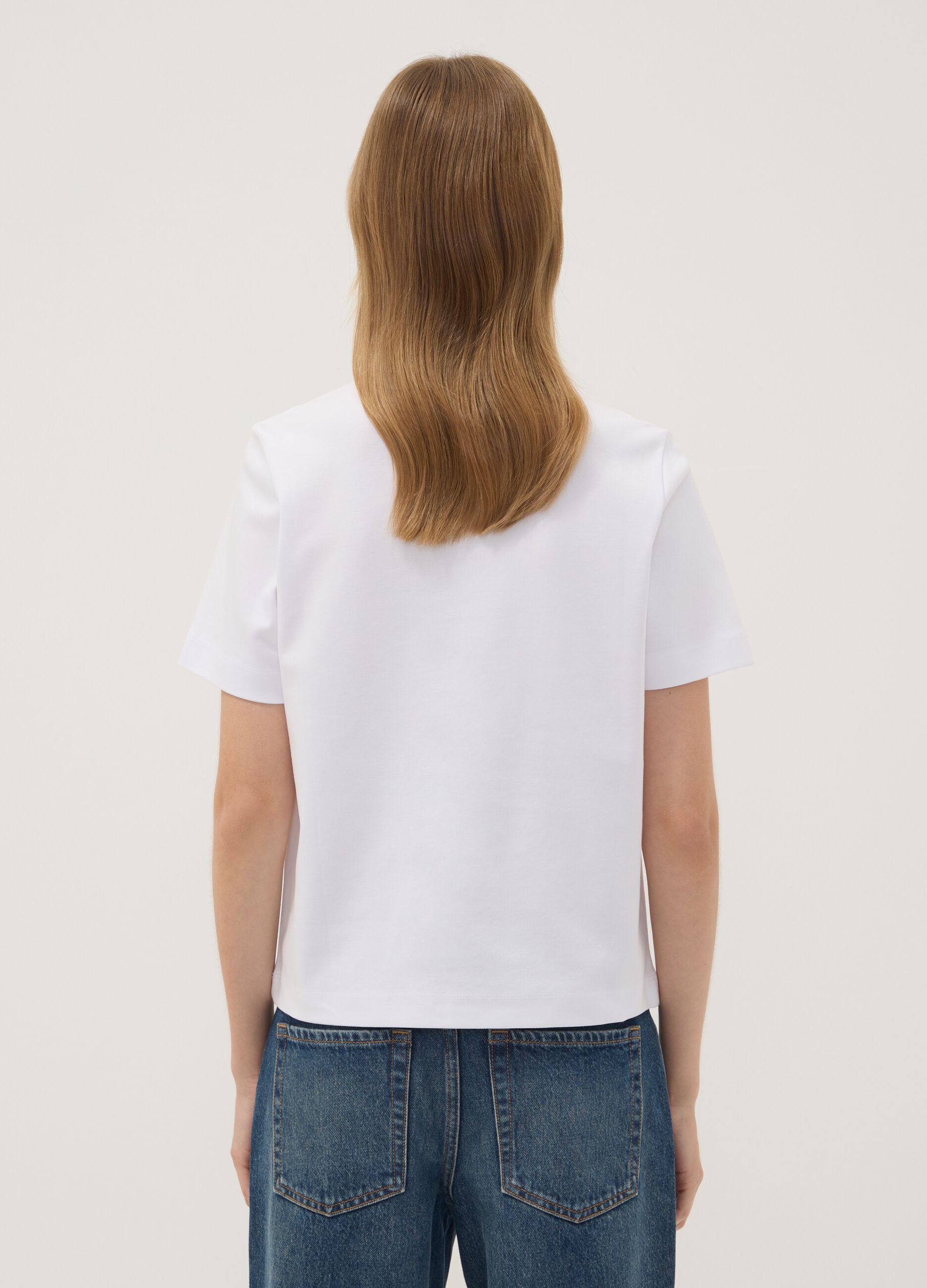The Iconic Tee relaxed fit white pure cotton short-sleeved T-shirt