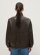 Brown biker jacket over fit with zip and buttons_3