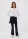 Girls&rsquo; black flared leggings in stretchy organic cotton_0