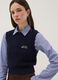 Blue pure cotton gilet regular fit with cable design_0