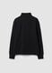 Black cotton-blend sweatshirt with crew neck and zip, regular fit_6