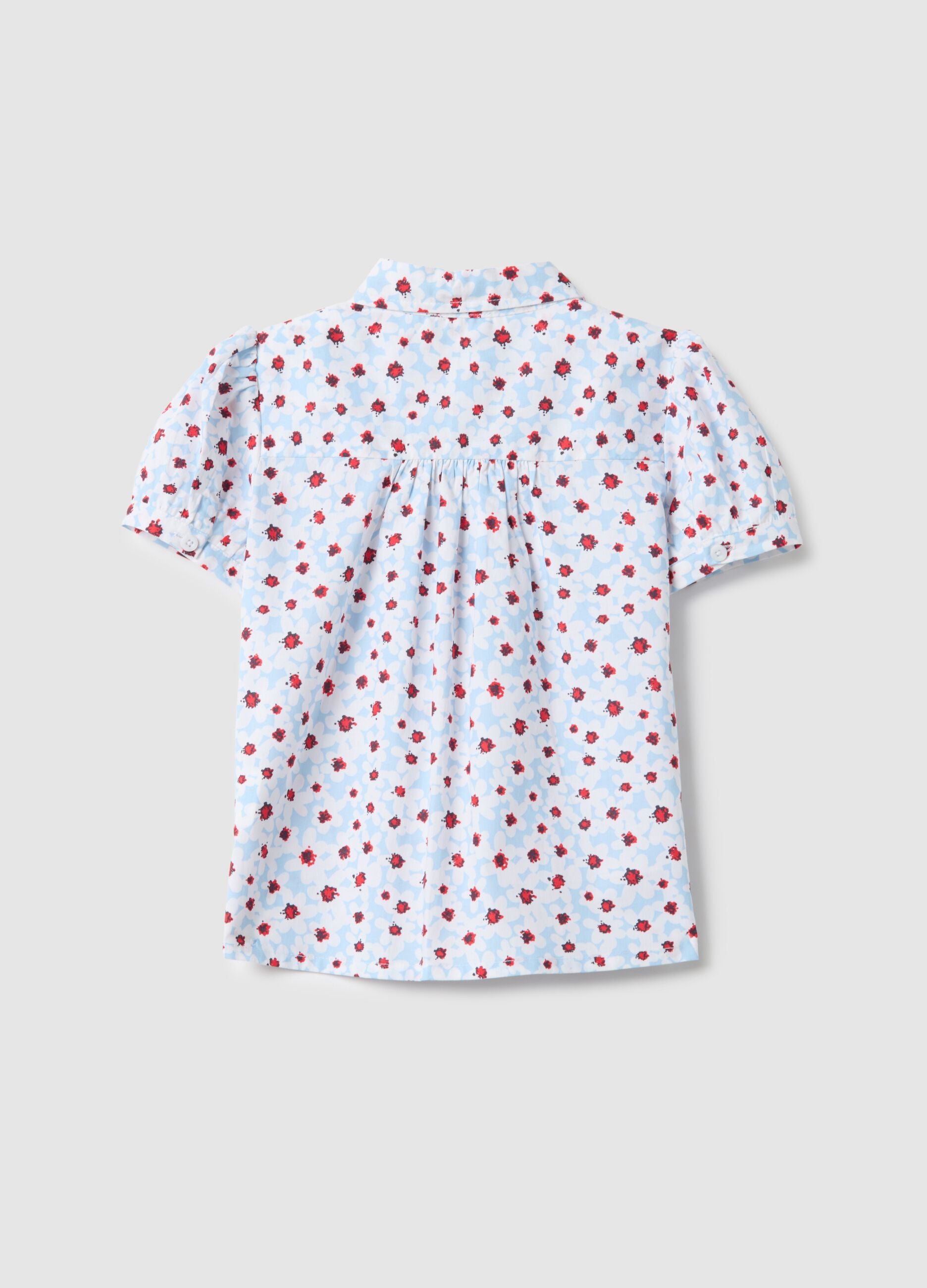 Girls' Multicolour Floral Pure Cotton Shirt - Regular Fit