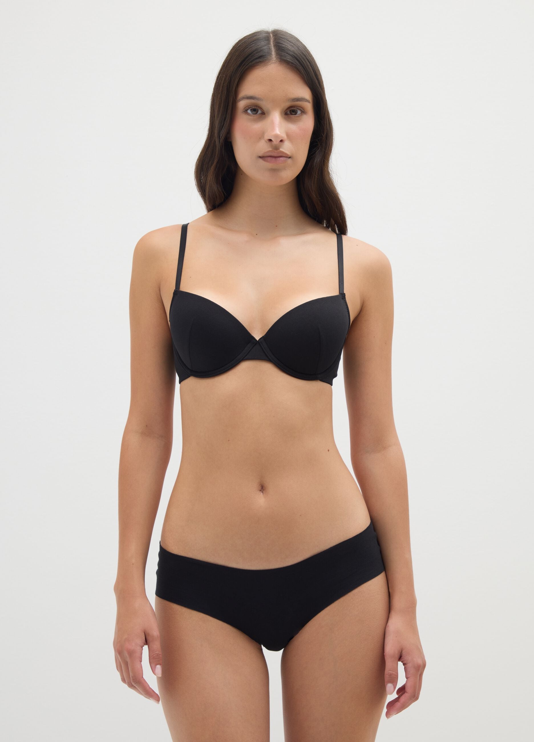 Black stretch cotton knickers