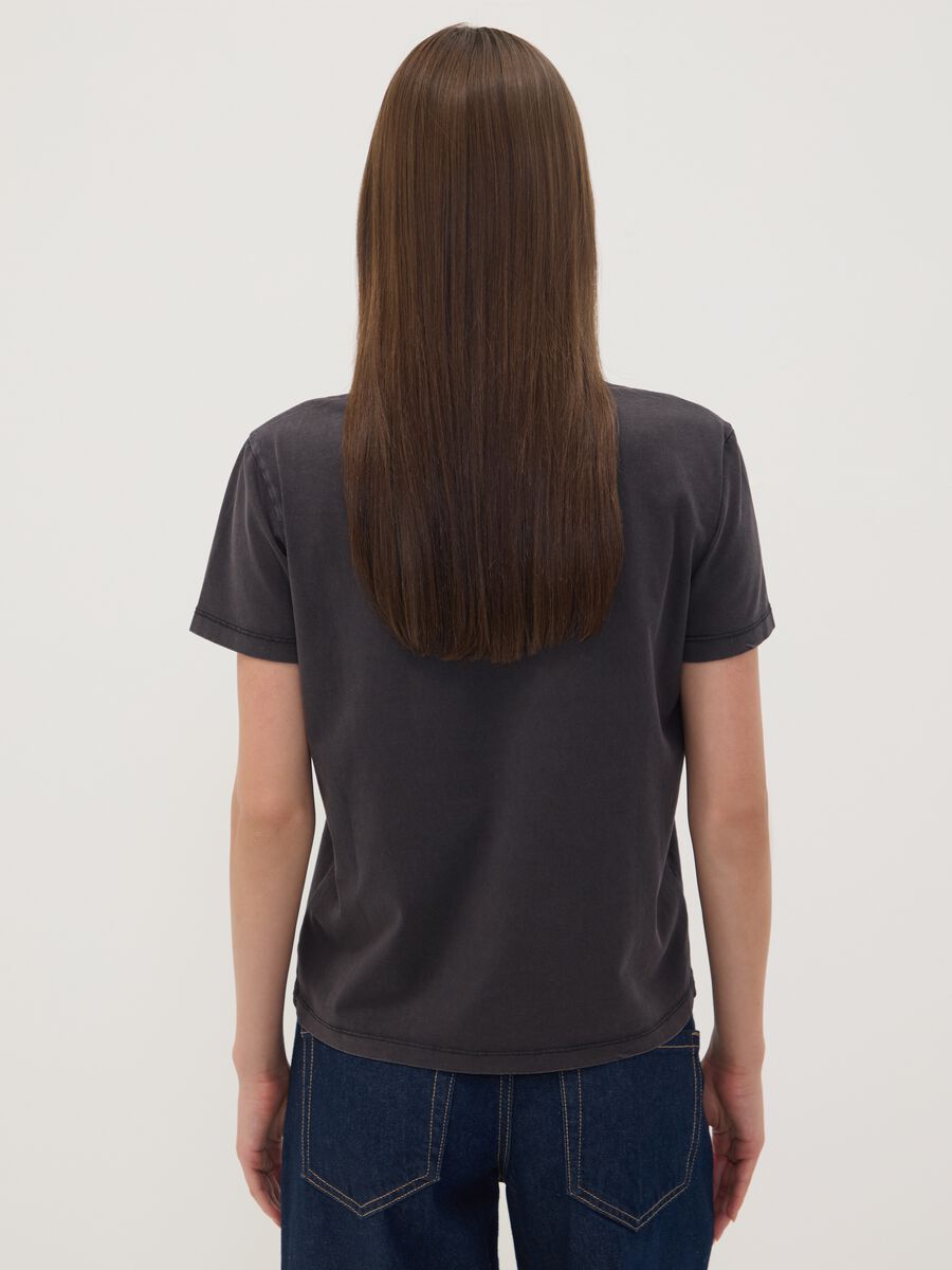 Grey pure cotton regular-fit T-shirt with AC/DC print_3