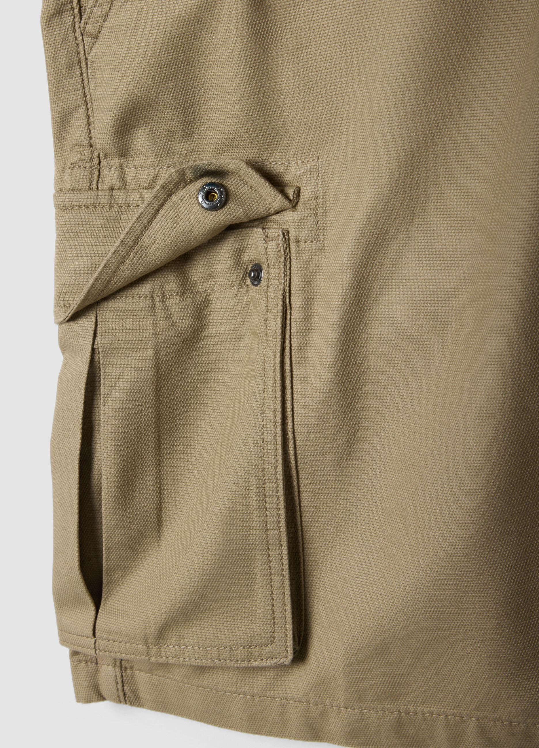 Beige pure cotton cargo shorts, regular fit