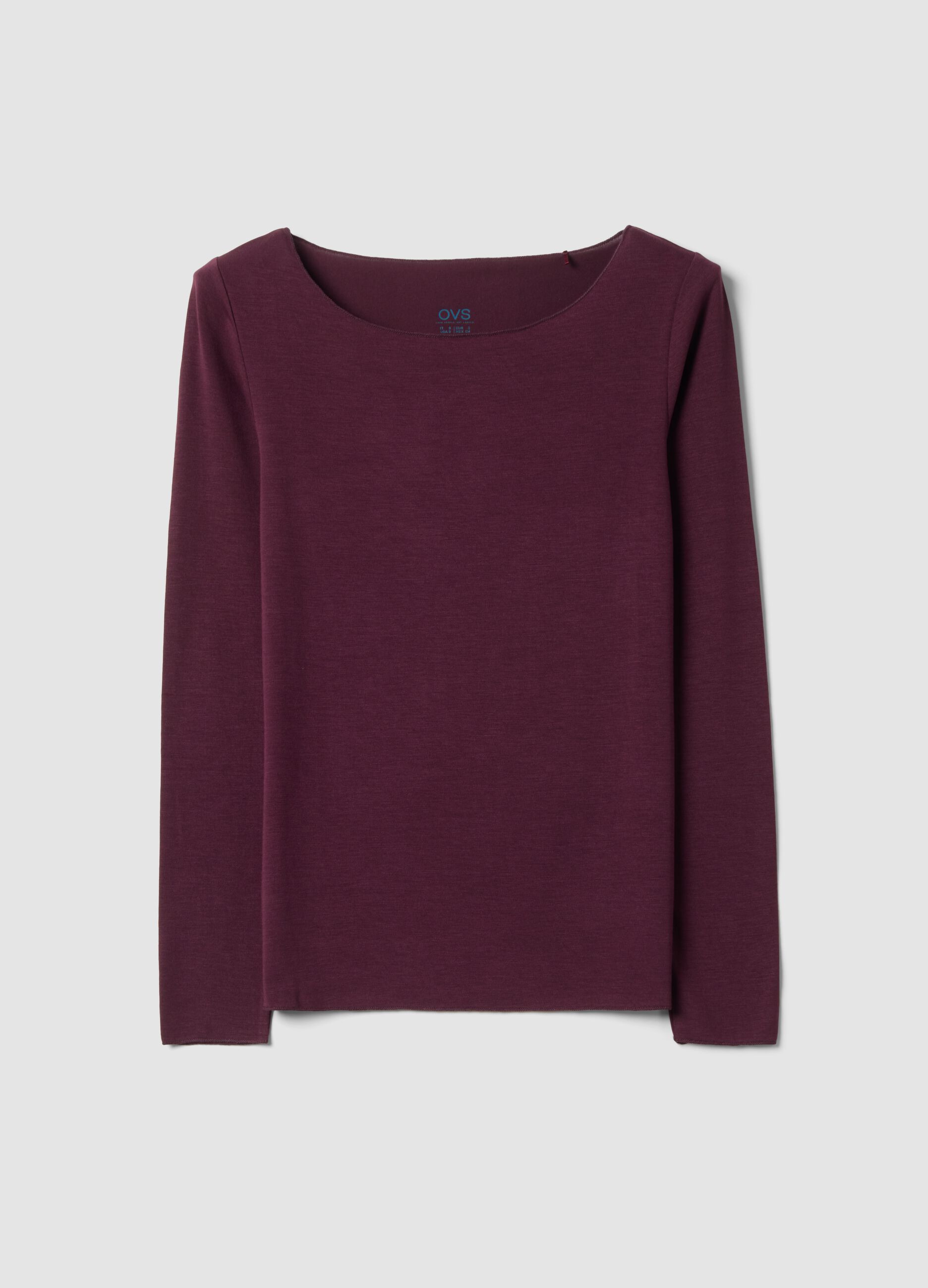 Purple stretch modal regular-fit crew-neck T-shirt