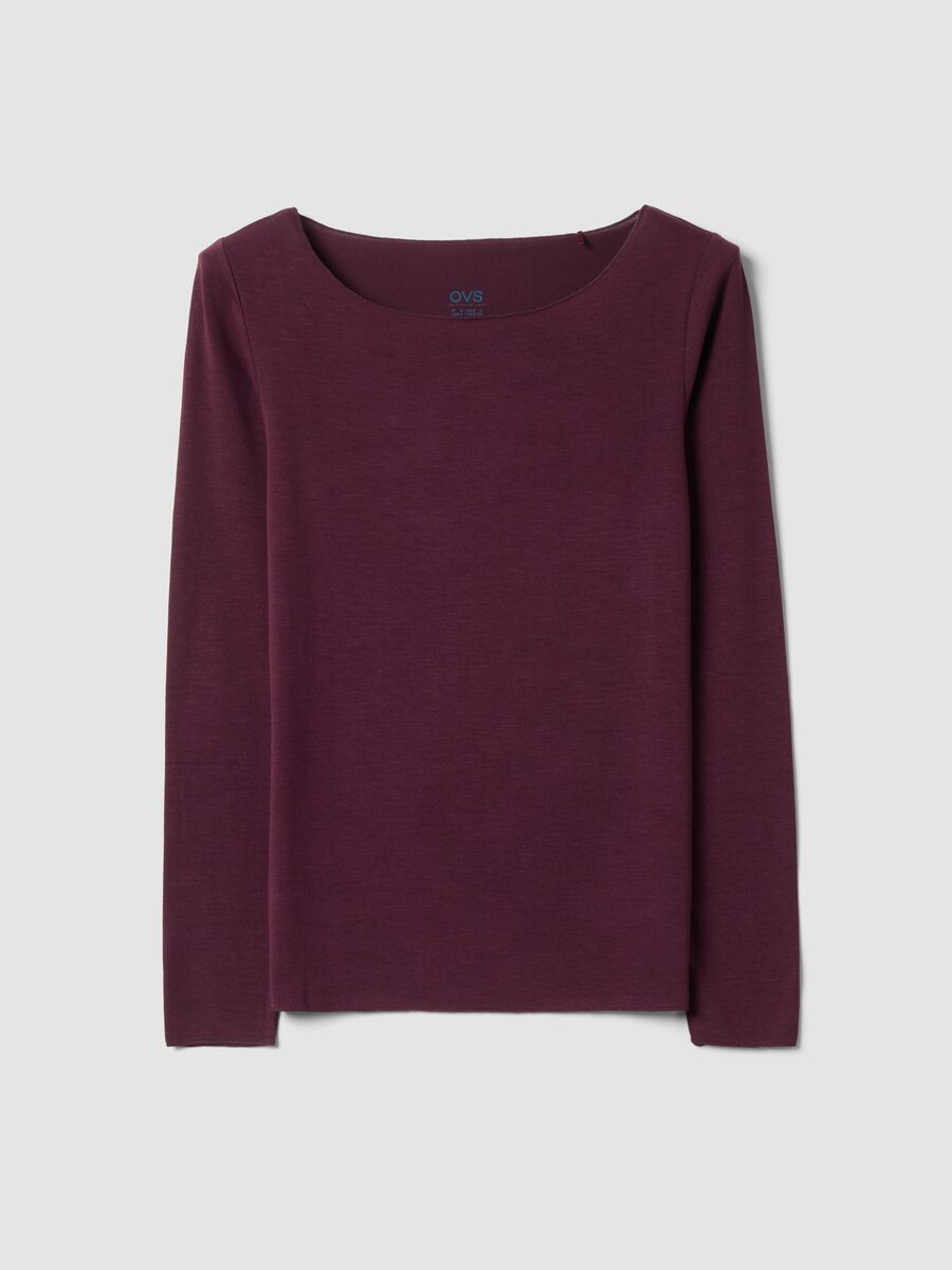 Purple stretch modal regular-fit crew-neck T-shirt_0