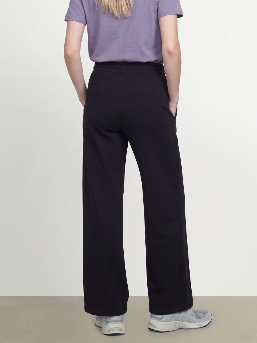 Black cotton-blend straight-fit joggers_2