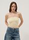 Yellow cropped stretch top with floral texture_2