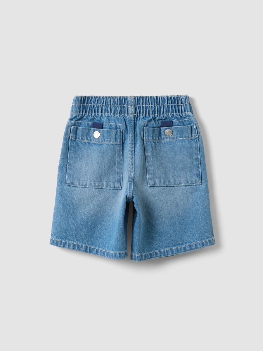 Pure cotton denim shorts, baggy fit_4