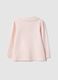 Pink stretch cotton girl&rsquo;s polo shirt regular fit with gathered collar_1