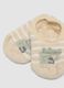 Beige non-slip socks in stretchy organic cotton with crocodile motif_2