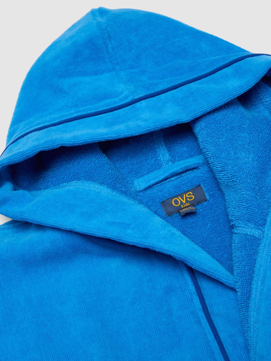 Boys' blue robe in pure organic cotton_3
