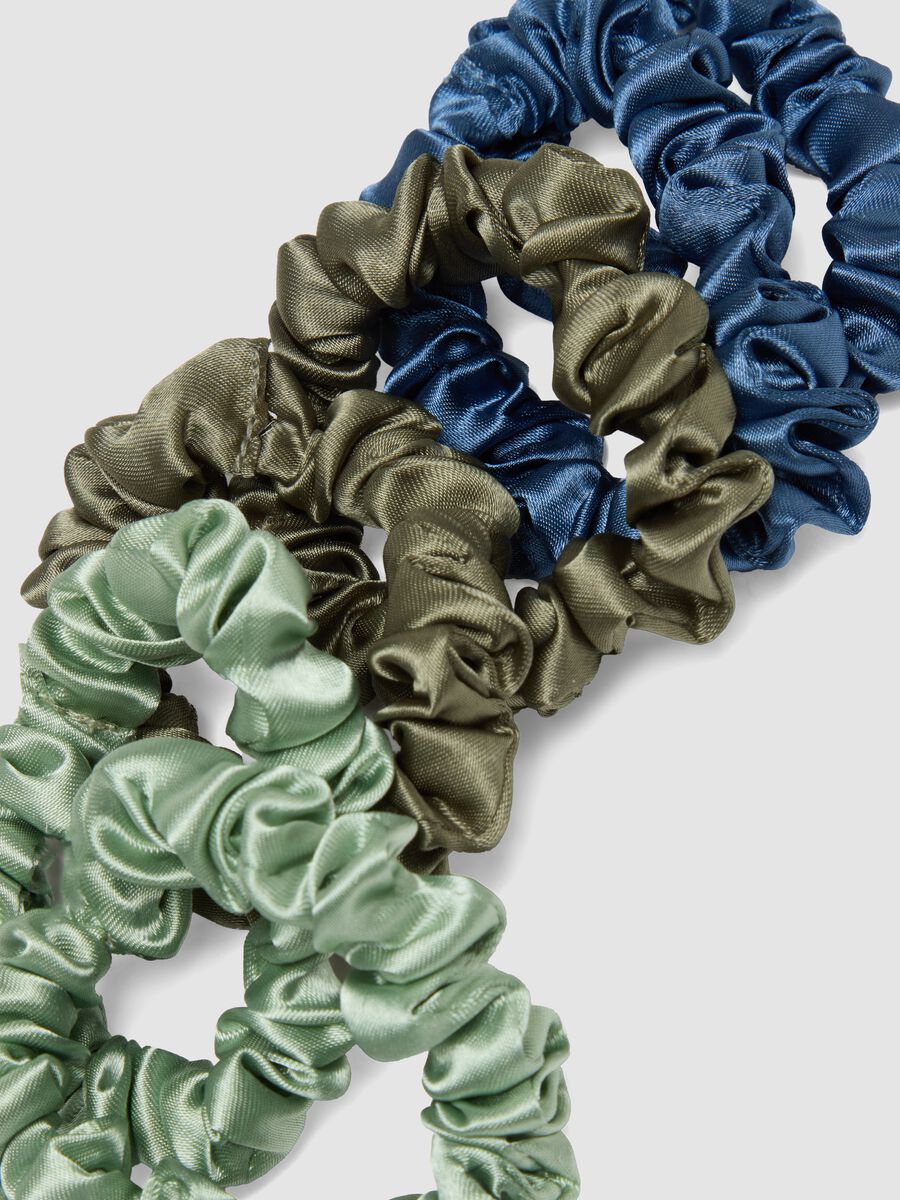 SINCERELY HAIR Small Satin Scrunchies 6-Pack Blue & Green_1