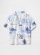 White Summer Shirt with Map Print_1