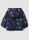 Blue baby hoodie jacket with zip and teddy bear print_1