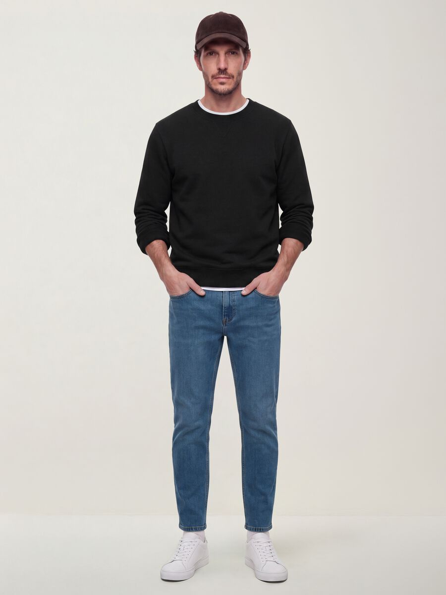 Light blue slim-fit cotton and viscose blend jeans_0