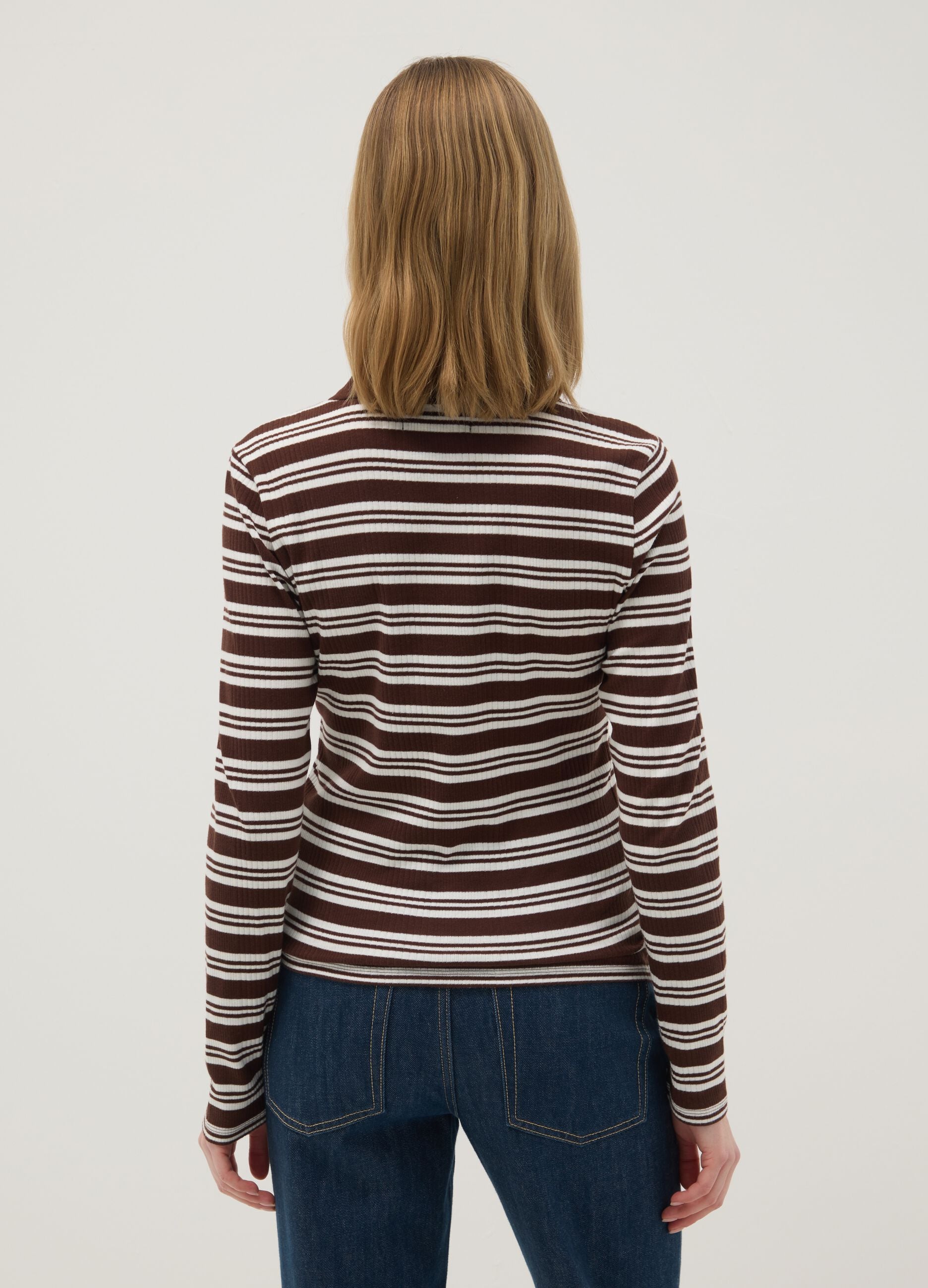 Stretch Cotton Multicolour Striped Polo, Regular Fit