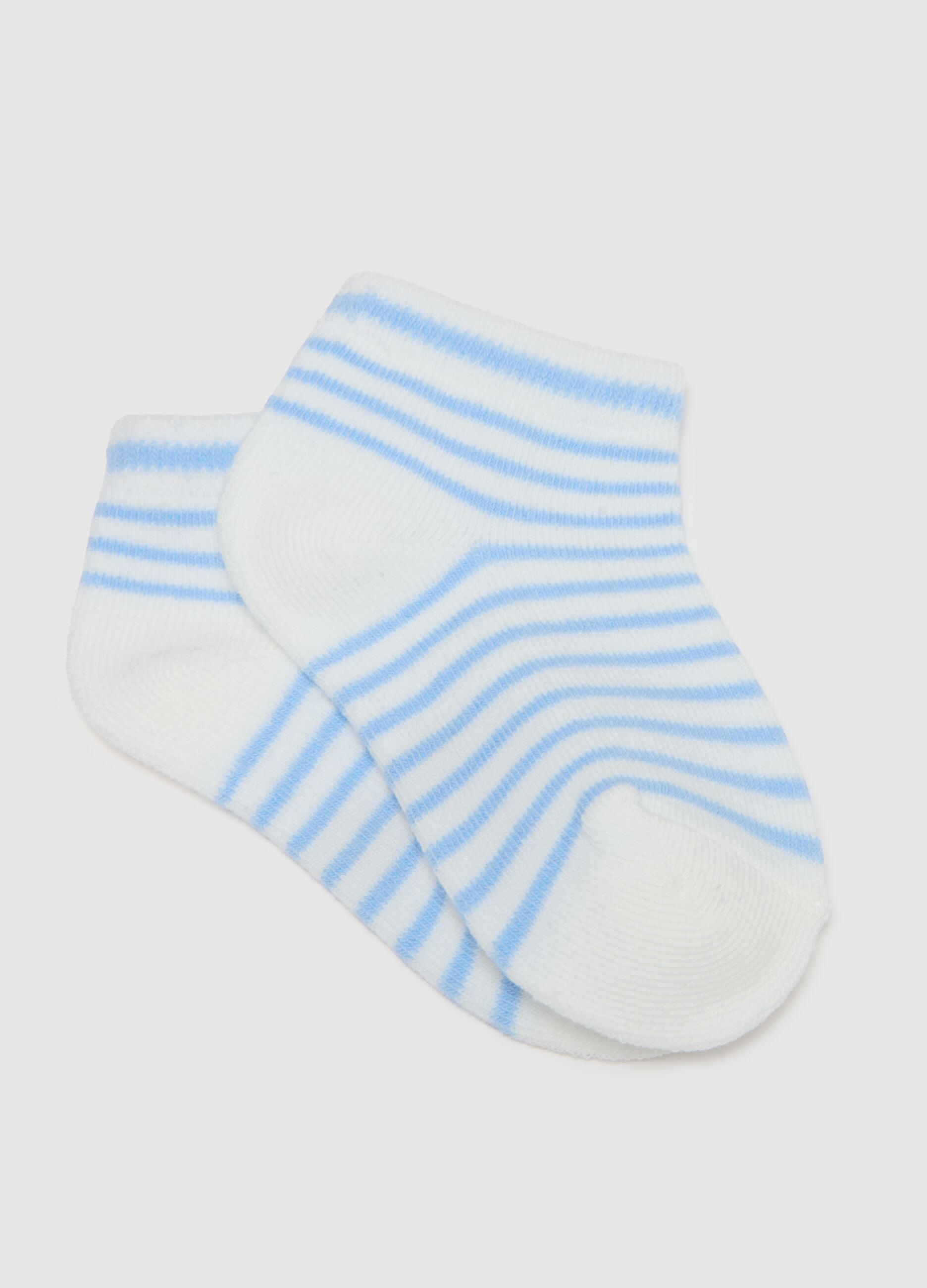 Pack of three short multicolour cotton-blend socks for babies with regular fit